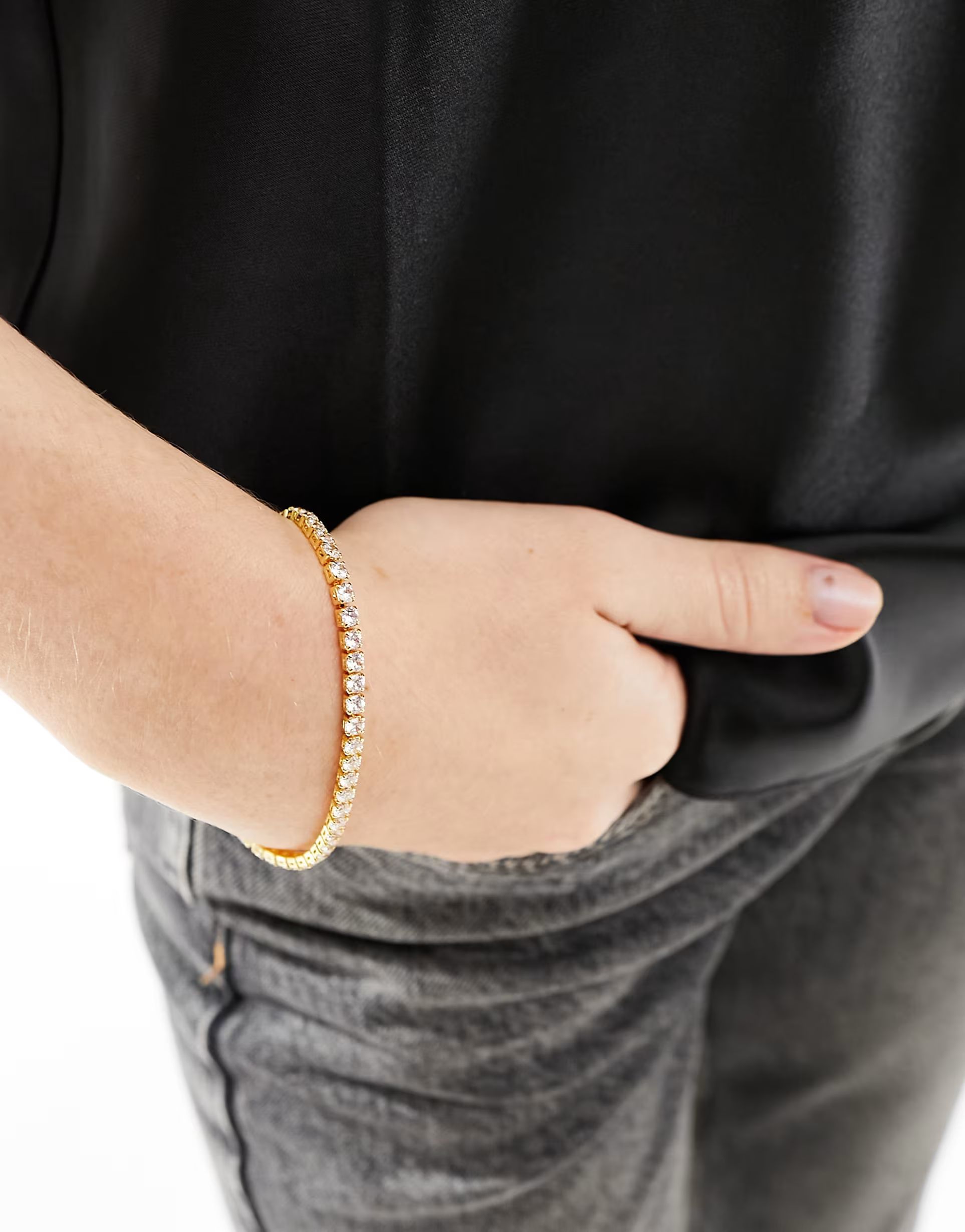 Orelia gold plated clear crystal tennis bracelet  | ASOS | ASOS (Global)