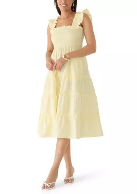 Philosophy Women's Ruffle Strap Smocked Midi Dress, Small | Belk