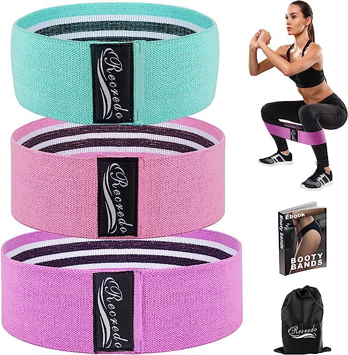 Recredo Booty Bands, Non Slip Resistance Bands for Legs and Butt, Workout Bands Exercise Bands Gl... | Amazon (US)