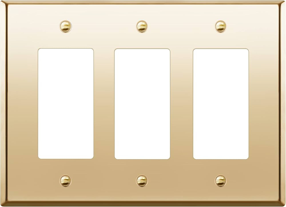 LIDER Decorator Switch or Receptacle Metal Wall Plate, Mid-Size 3-Gang | Amazon (US)
