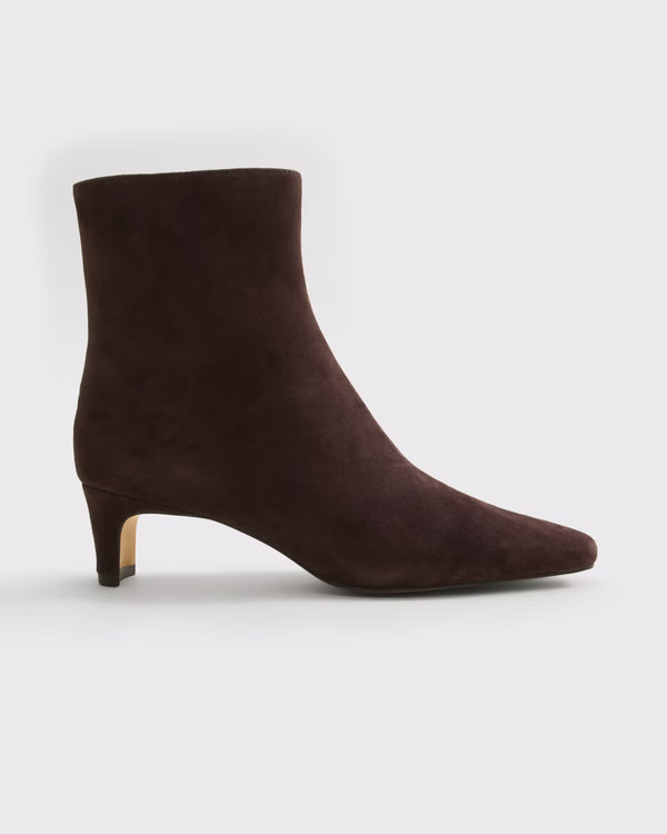 Mini Heel Suede Ankle Boot | Abercrombie & Fitch (US)