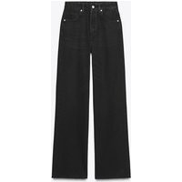 Zara - Trf High Rise Wide Leg Jeans - Black - 25 (Us 0) - Woman | Zara US