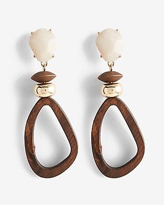 Stone & Wood Teardrop Earrings | Express