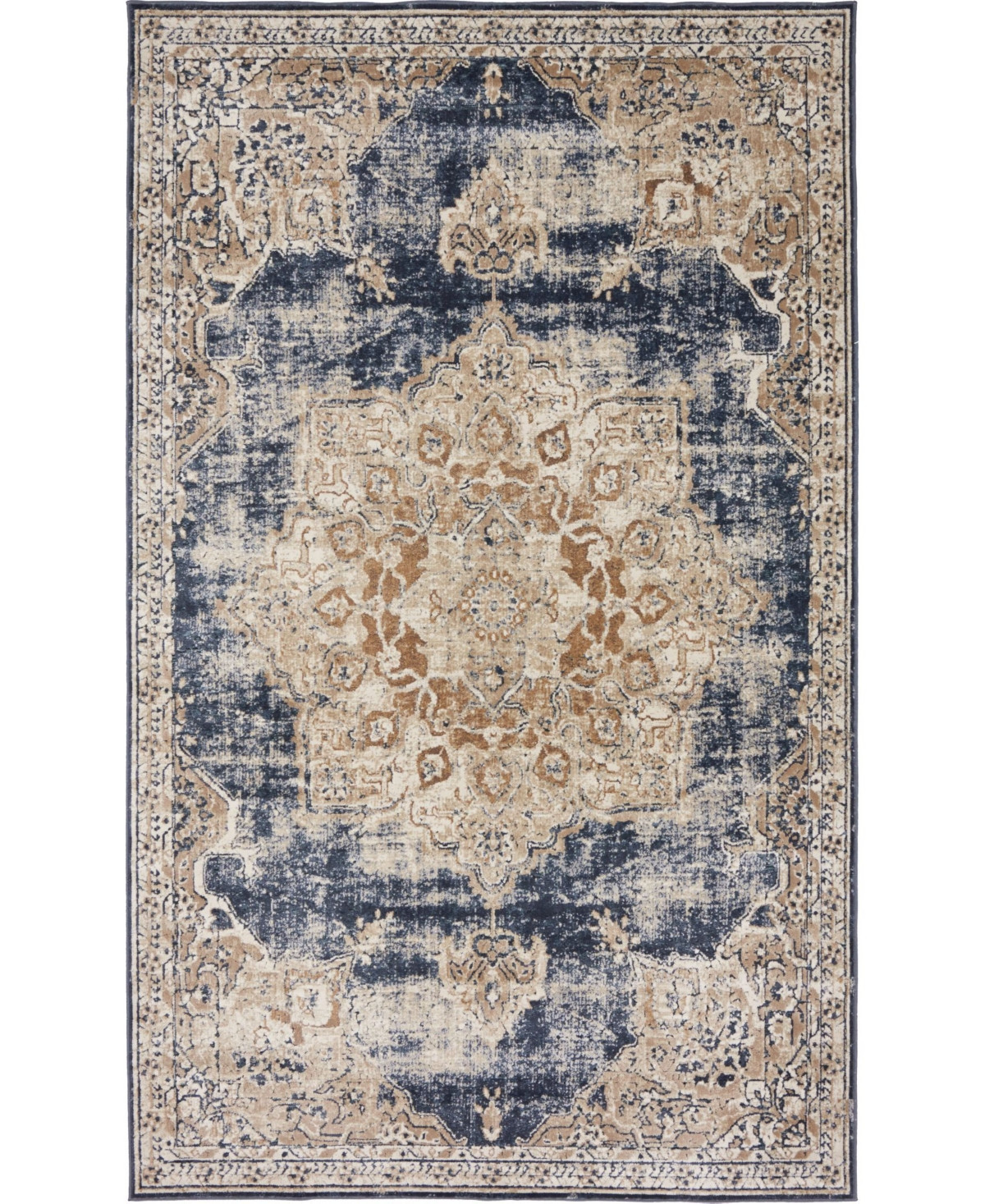 Bayshore Home Odette Ode1 Dark Blue 5' x 8' Area Rug - Dark Blue | Macy's