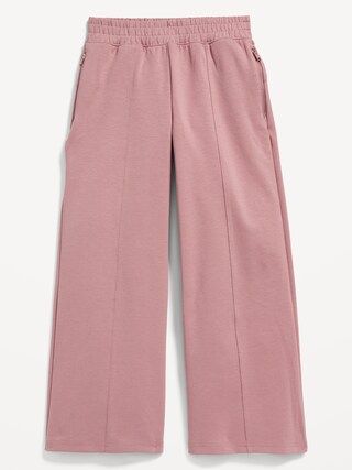 High-Waisted Dynamic Fleece Zip-Pocket Wide-Leg Sweatpants for Girls | Old Navy (US)