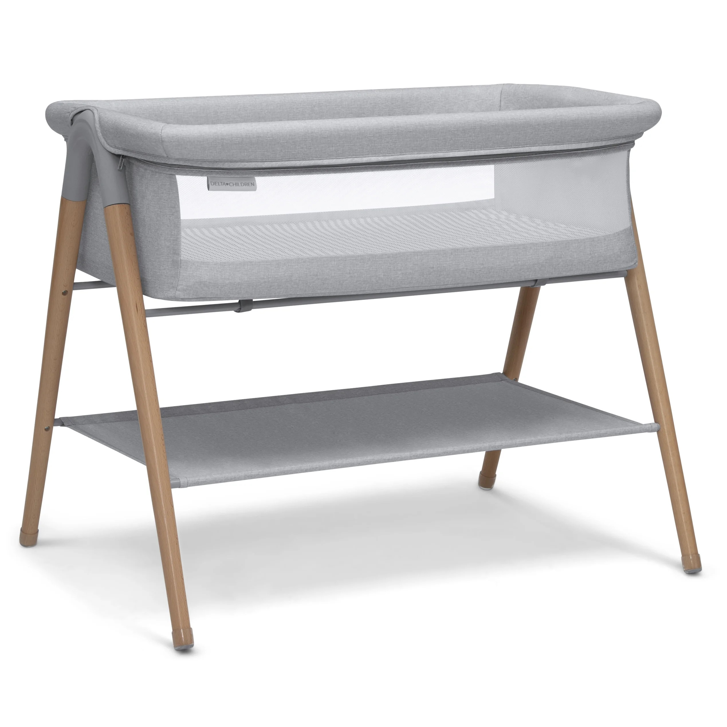 Delta Children Haven Beechwood by the Bed Bassinet with Breathable Mesh and  Natural Beechwood Le... | Walmart (US)