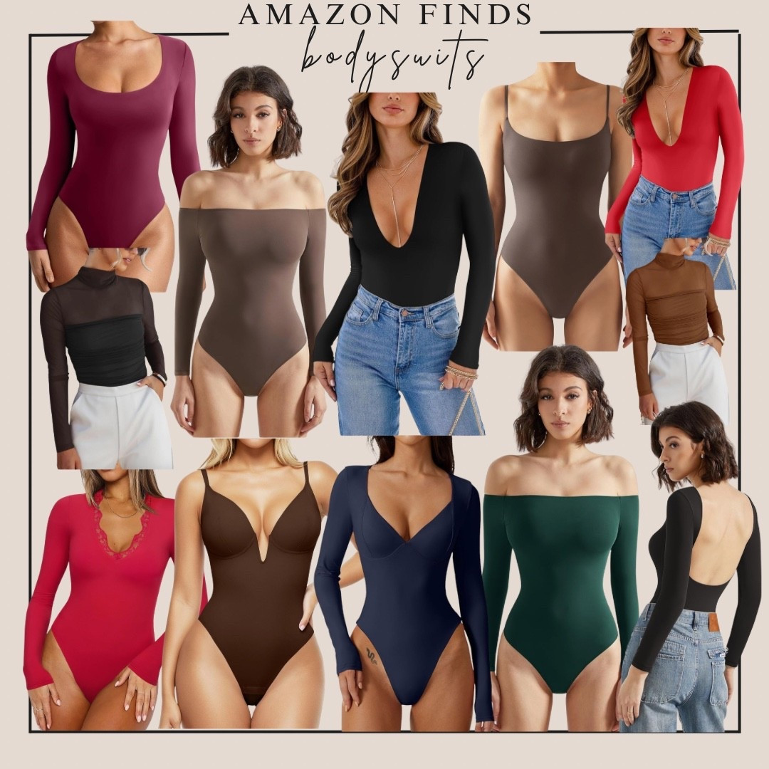Amazon Fashion Finds - The perfect bodysuits in tons of styles! Trending Amazon finds that look expensive 💸 but have a totally affordable price tag! 


#amazon fashion
#amazon finds
#affordable fashion finds
#trending fashion
#affordable bodysuit 
#long sleeve bodysuit
#deep v neck bodysuit
#sheer bodysuit
#sheer top
#black top
#red top 
#tank bodysuit
#skims dupe
#butter soft bodysuit
#date night outfit inspo
#sexy bodysuit 
#sexy top
#gift idea
#fashion finds 
#top with jeans 
#winter fashion inspo
#travel outfit 
#airport outfit 
#weekend style
#city style 
#casual style
#napa valley outfit inspo
#ootd

#LTKGiftGuide #LTKootd #LTKfitnessgoals