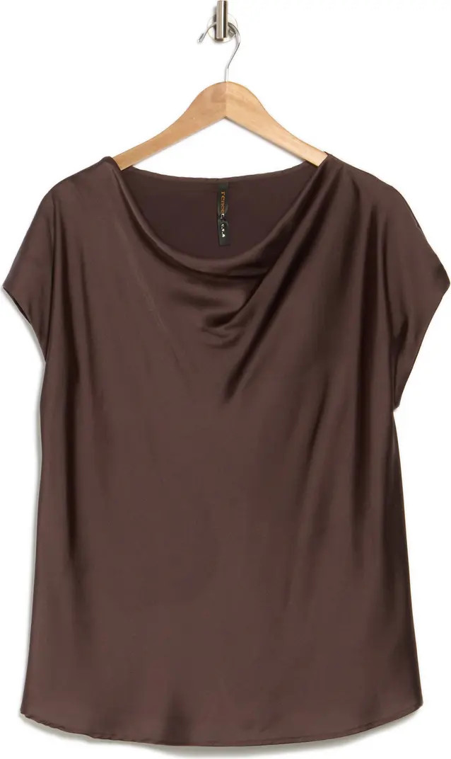 Cowl Neck Cap Sleeve Satin Top | Nordstrom Rack