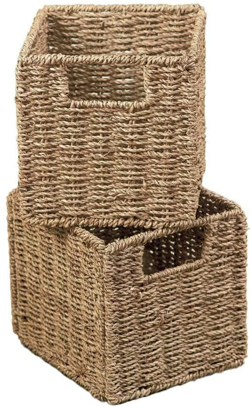 The Lakeside Collection Set of 2 Handwoven Natural Seagrass Wicker Storage Baskets | Amazon (US)