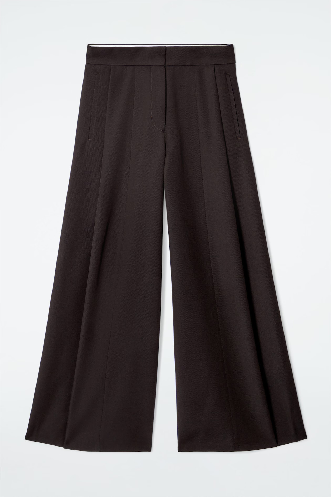 PANTALÓN RELAXED FIT MEZCLA DE LANA PERNERA ANCHA - DARK BROWN | COS (EU)