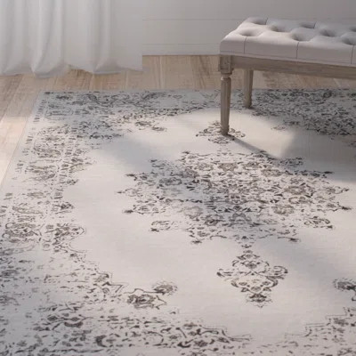 Scott Vintage Ivory/Dark Brown Area Rug One Allium Way | Wayfair North America