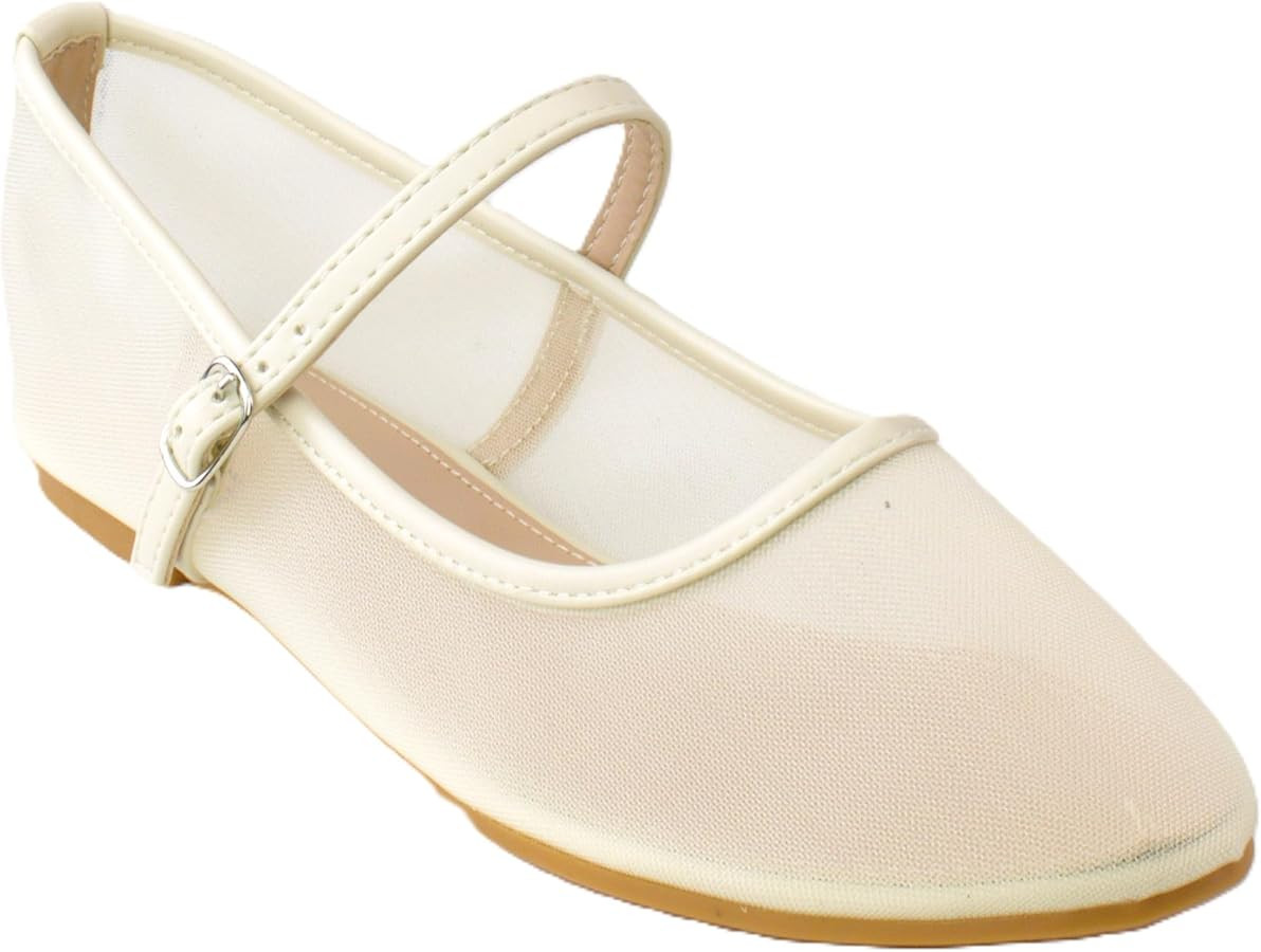 RF ROOM OF FASHION Mary Jane Ballet Flats - Extra Insole Cushion - Low Heel Comfort Casual Shoe | Amazon (US)