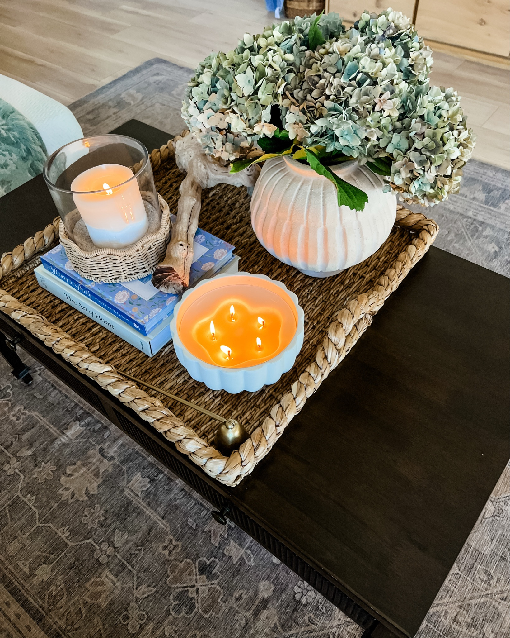 Rearranged the coffee table decor and added this woven tray for depth and texture. Still enjoying the  summer decor ☀️🌵🦀🌴🪻 

#walmart #potterybarn #pbdecor 

#LTKHome #LTKFindsUnder100 #LTKFindsUnder50
