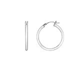 Amazon Essentials 14K Gold Plated Full Round Small Hoop Earrings for Women, 30mm, Silver | Amazon (US)