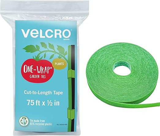 VELCRO Brand Adjustable Plant Ties | 75 ft x 1/2 in Green Garden Tape | Reusable, Cut-to-Length H... | Amazon (US)