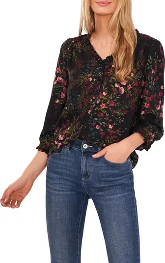 Floral Print Button Front Blouse | Nordstrom