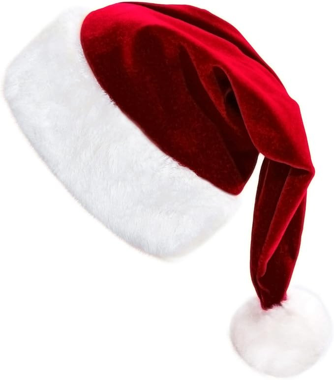 Santa Hat for Adults Christmas Santa Claus Hat | Amazon (US)