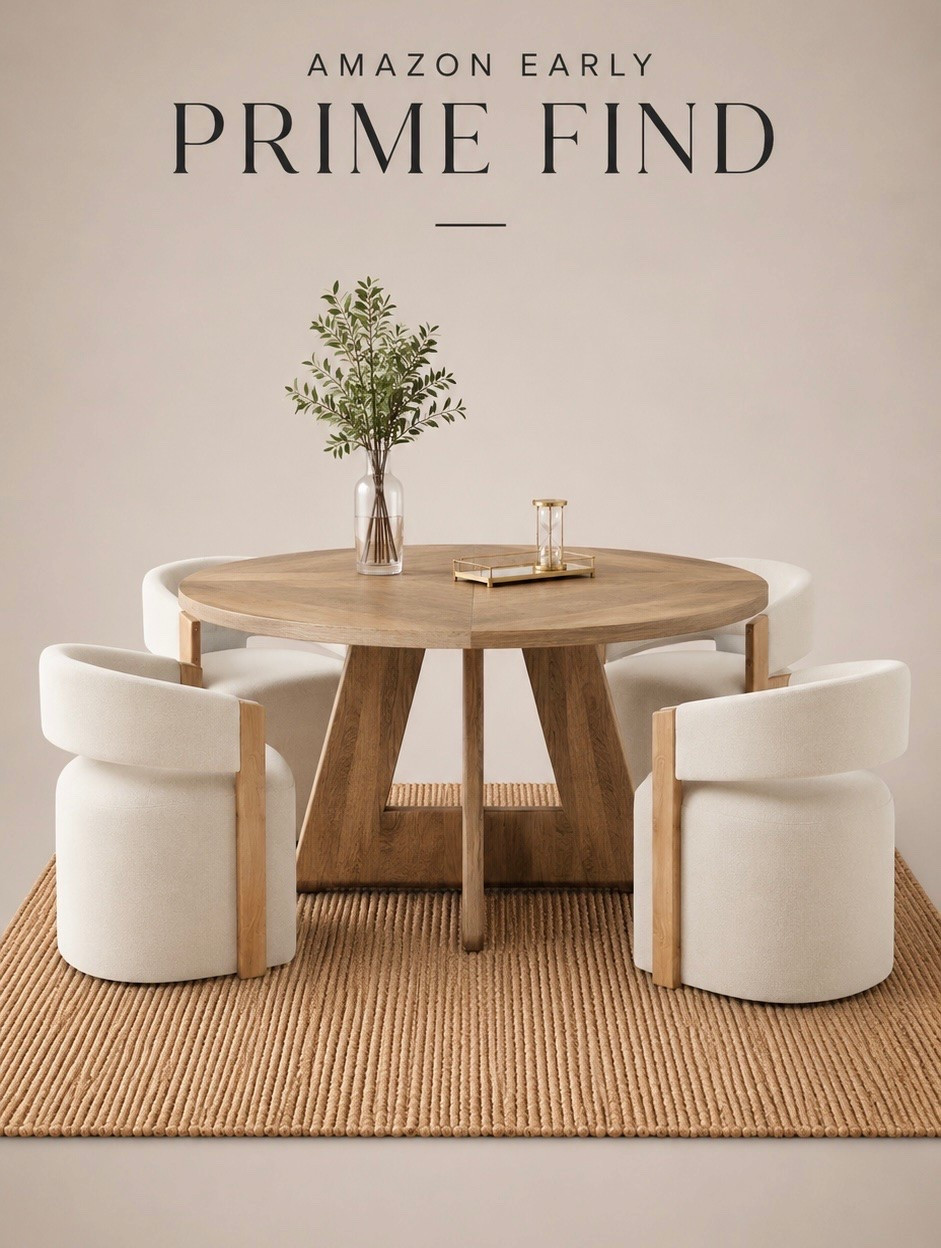 This entire dining set!!! ON PRIME NOW! I couldn’t believe it I love the dining chairs with casters and the jute rug is beautiful 🥰

Amazon early prime 
Dining set Inspo 
Interior design 
Modern neutral home decor 

Summerthompsonstyles

#LTKSaleAlert #LTKHome #LTKU