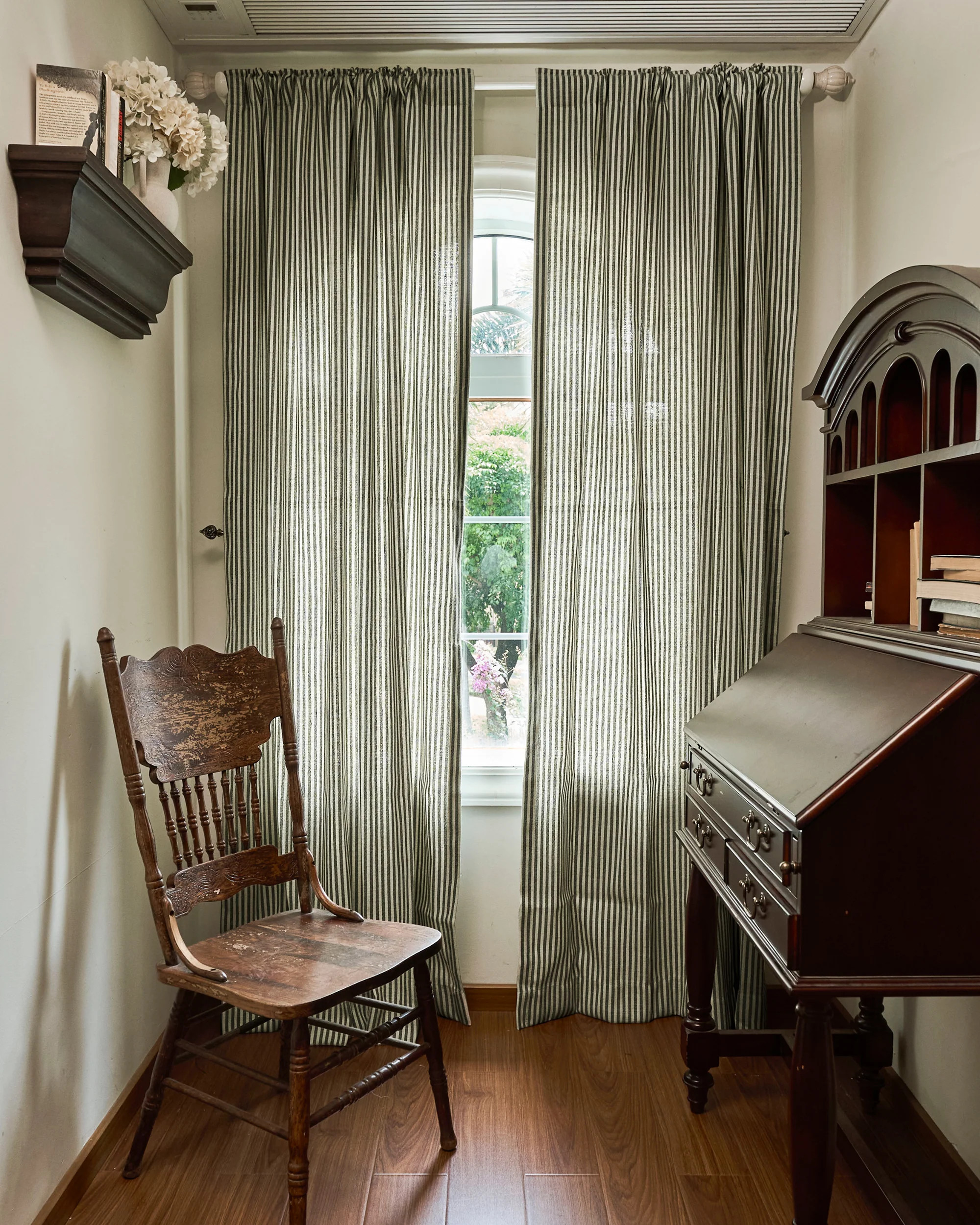 Milo Linen Blend Striped Custom Curtain | TheHues