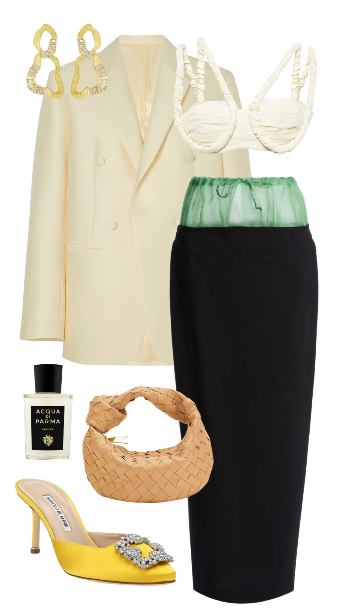 toteme blazer
jacquemus bra top
awake mode skirt
manolo blahnik mules 
bottega veneta jodie bag 
hueb earrings 
acqua di parma sakura perfume 


#LTKfit #LTKFind #LTKstyletip