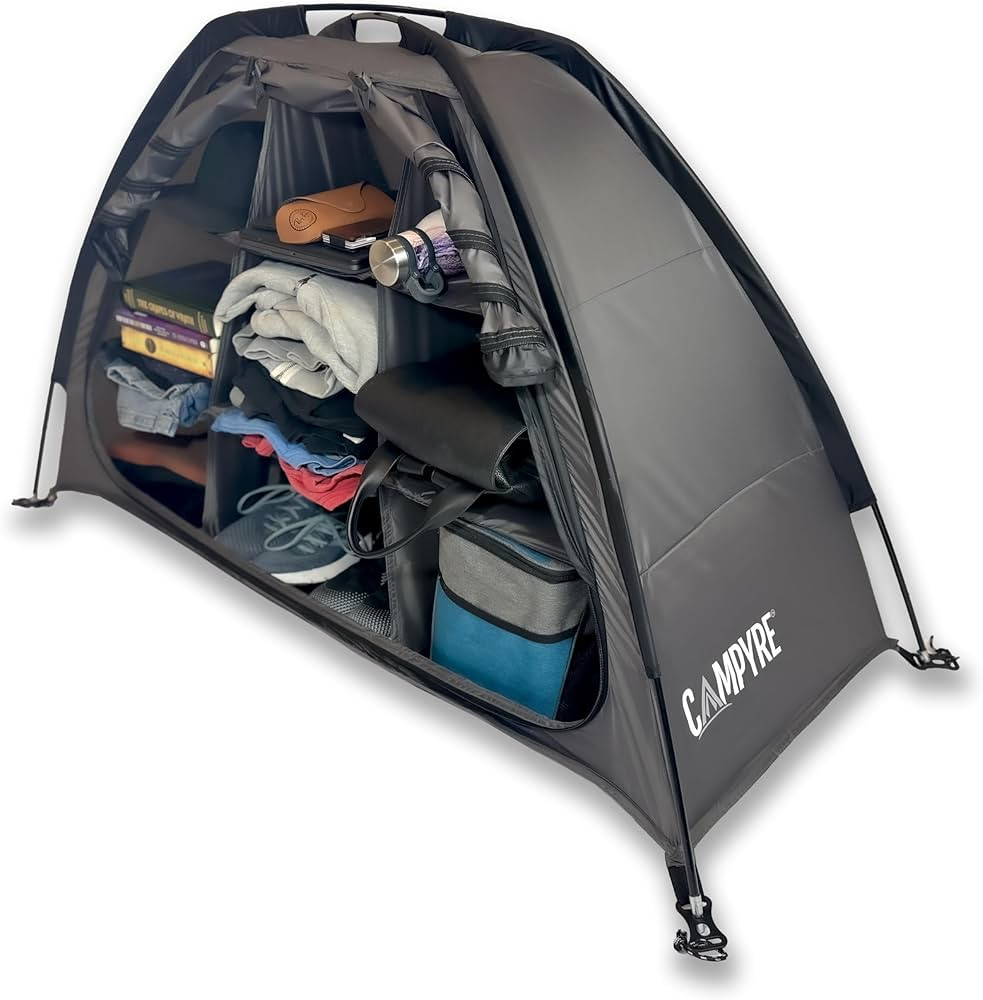 Tent & RV Camping Organizer with Zippered Flap, 9-Shelf Storage. RV Shoe Organizer, Dining Tent O... | Amazon (US)