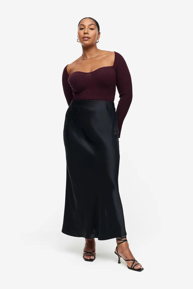 Rib-knit Sweater - Burgundy - Ladies | H&M US | H&M (US + CA)
