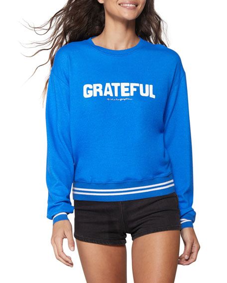 Spiritual Gangster Savasana Grateful Crewneck Top | Neiman Marcus