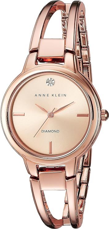 Anne Klein Women's Genuine Diamond Dial Open Bangle Watch | Amazon (US)
