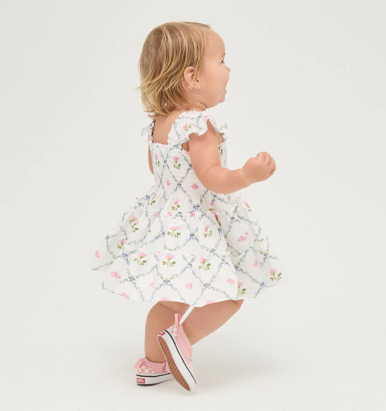 The Baby Ellie Nap Dress - Butterfly Trellis Cotton Poplin | Hill House Home