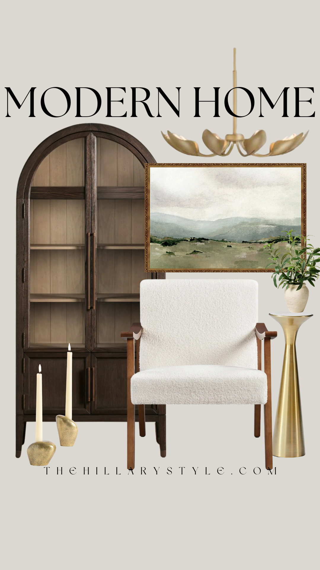 Modern Organic Dining Room Corner
Looking to elevate your dining room or living area with a blend of sophistication and organic texture? This curated modern organic look combines warm wood tones with sculptural metal and plush bouclé to create a serene and stylish space. The arched cabinet offers ample storage with architectural interest, while the brass floral-inspired chandelier provides a stunning focal point. Anchor the look with an framed landscape print and a comfortable bouclé armchair for a truly high-end feel.

#TheHillaryStyle #modernorganic #interiordesign #diningroominspo #livingroomdecor #targethome #studiomcgee #bouclechair #lightingdesign #transitionaldesign #homedecor #springhomerefresh 

 

#LTKSeasonal #LTKHome