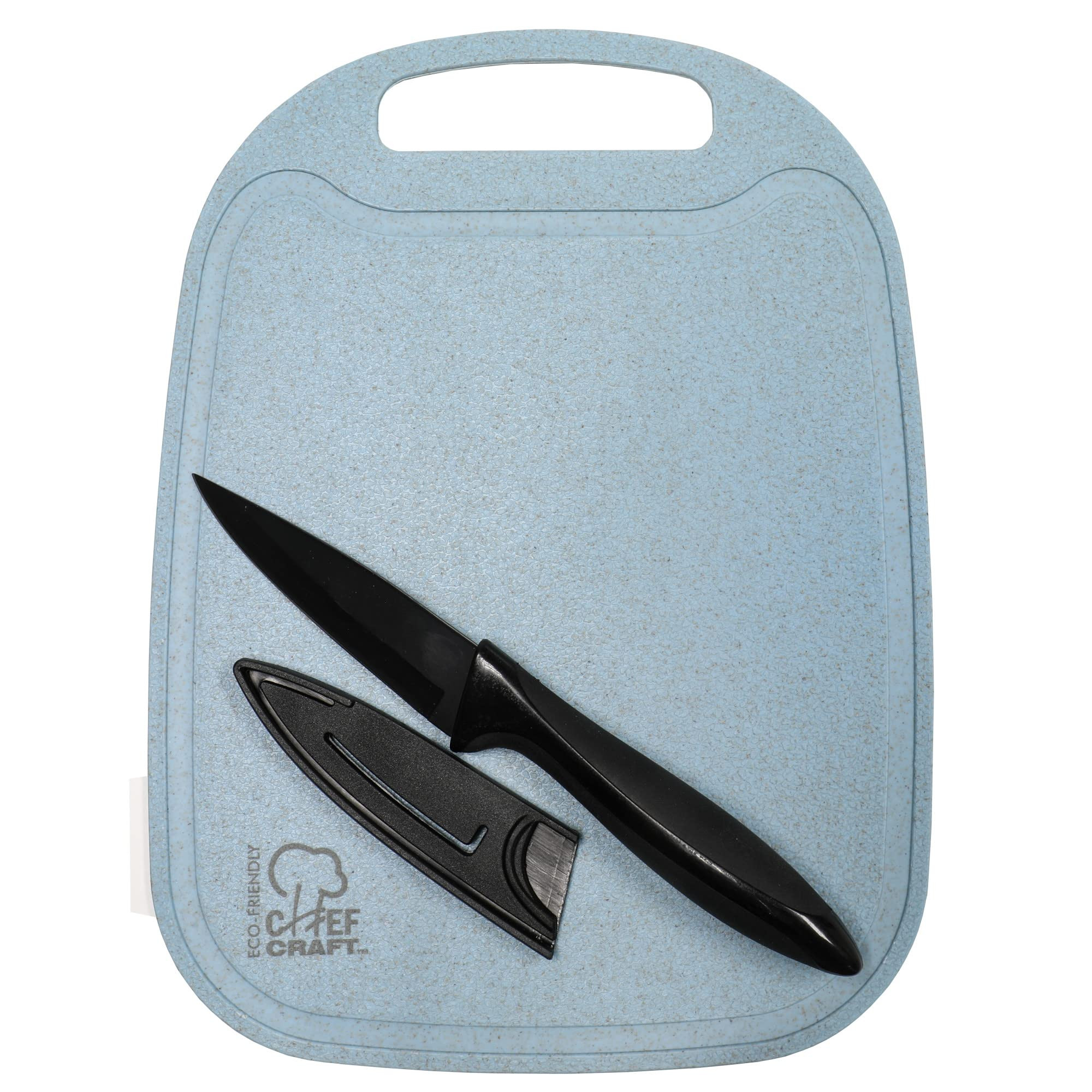 Chef Craft Select Wheat Straw Cutting Board and Knife Set, 10 inch x 7.5 inch, Blue | Amazon (US)