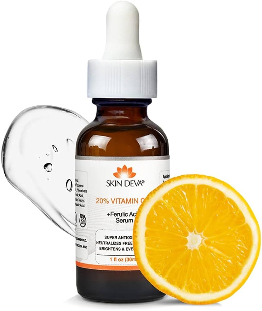 SKIN DEVA 20% Vitamin C Serum for Face with Vitamin E Plus Ferulic Acid Skincare Serum 1 fl oz 30... | Amazon (US)