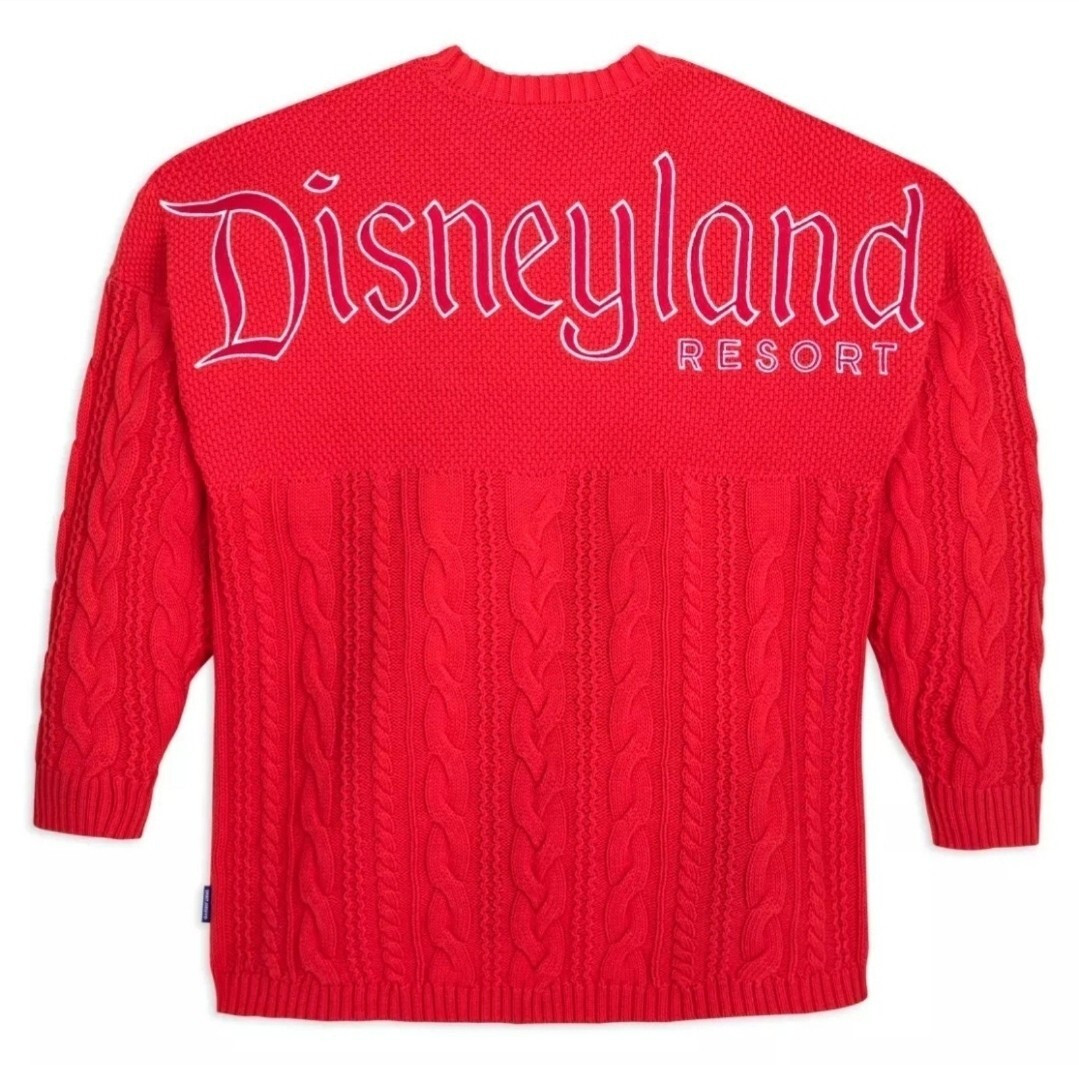 DisneyParks Disneyland Cable Knit Red Spirit Jersey Sweater Adult LARGE NWT | eBay US