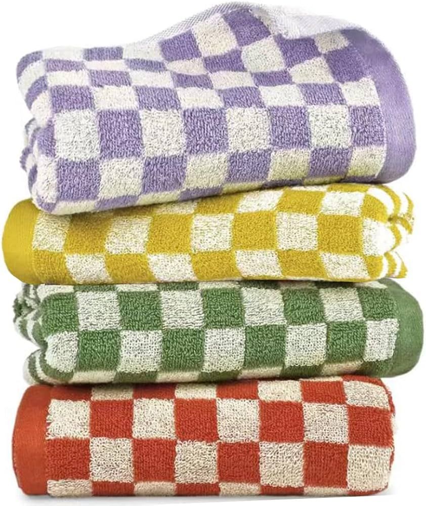 Hand Towels for Bathroom 4 Pack,100% Cotton Face Towels Soft Absorbent for Spa Bath Gym Kitchen, ... | Amazon (US)