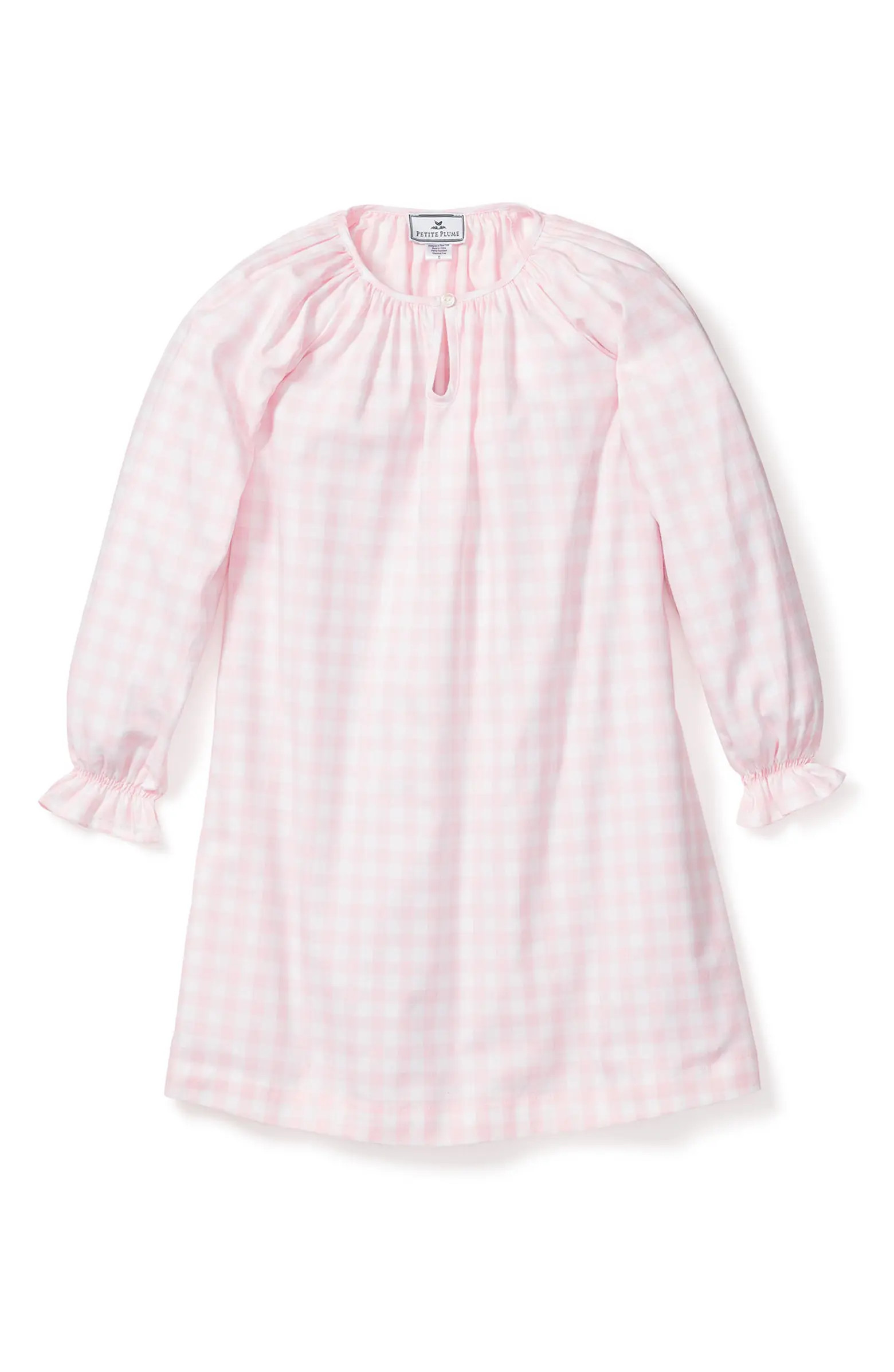 Petite Plume Kids' Delphine Gingham Cotton Nightgown | Nordstrom | Nordstrom