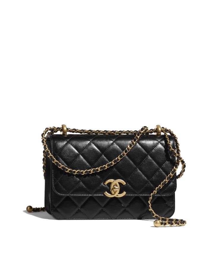 Calfskin & Gold-Tone Metal Black Small Flap Bag | CHANEL | Chanel, Inc. (US)