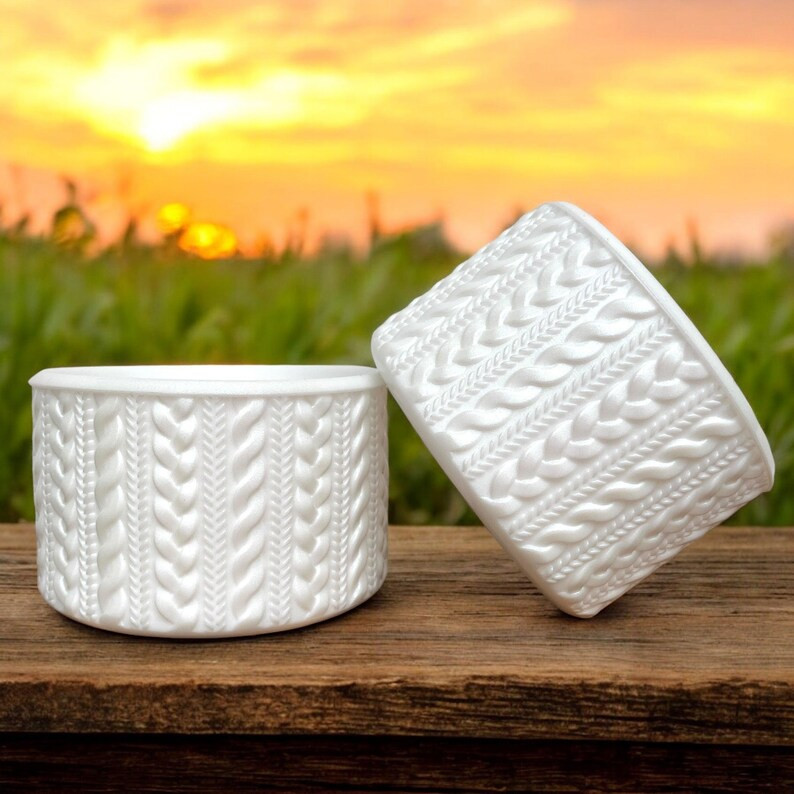 KRYSTAL white Shimmer Cable Knit Silcone Tumbler Boot - Etsy | Etsy (US)