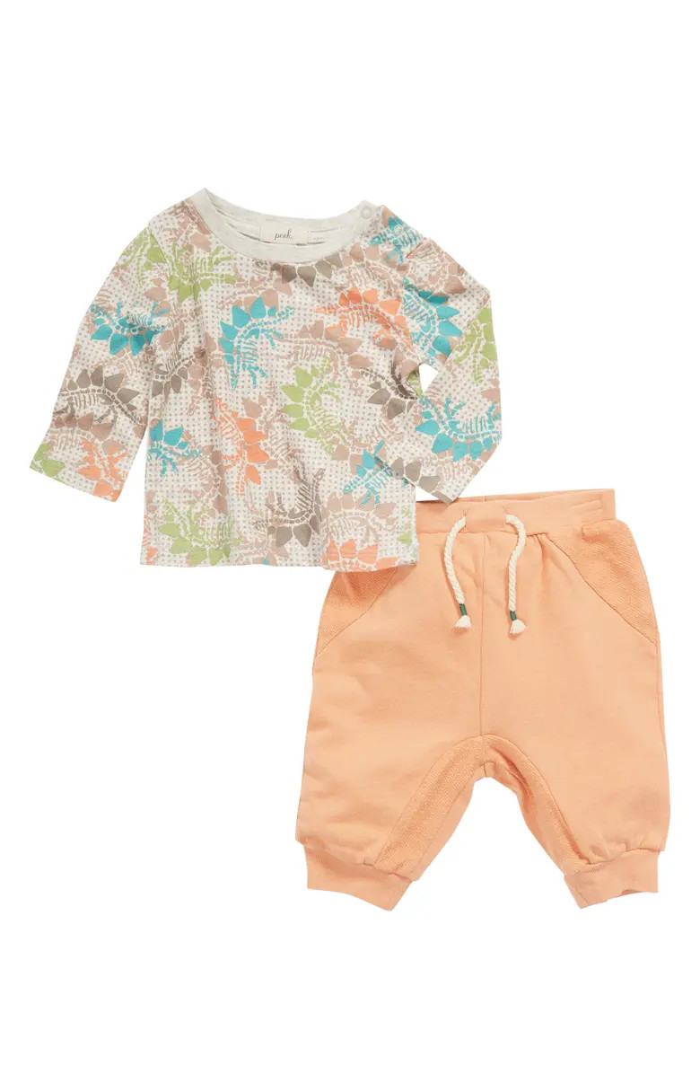 Peek Essentials Dinos Print Cotton Top & Pants | Nordstromrack | Nordstrom Rack