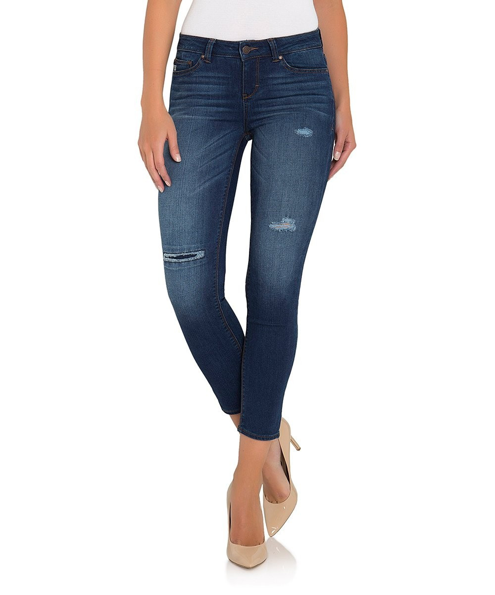 Jordache Women's Denim Pants and Jeans HAVC - Indigo Emily Distressed Ankle Skinny Jeans - Women | Zulily