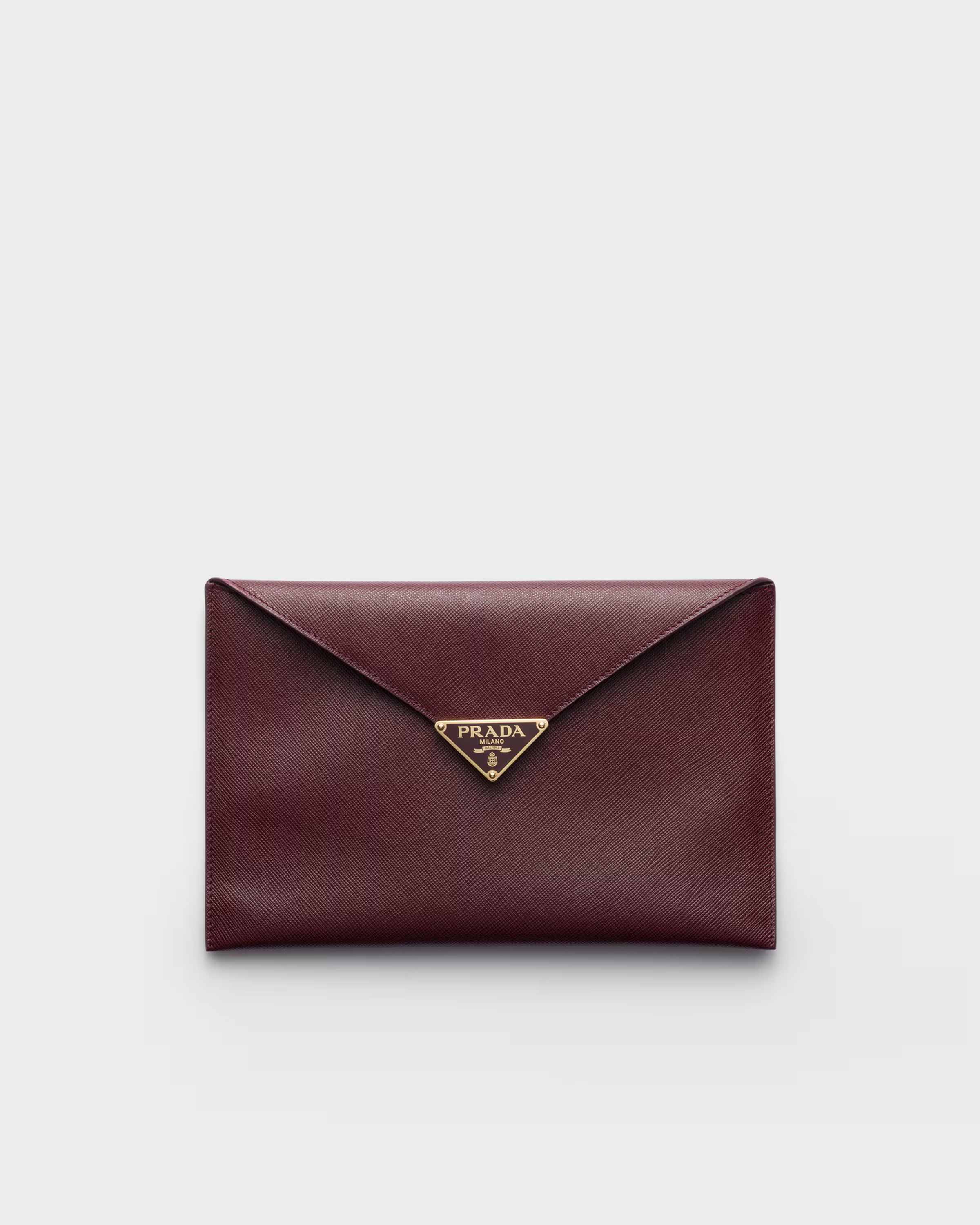 Saffiano leather envelope clutch | Prada US