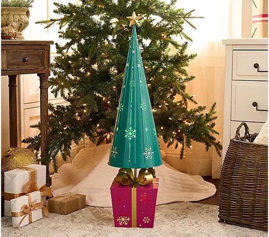 Kringle Express 38" Oversize Lit Decorative Tree with Presents - QVC.com | QVC