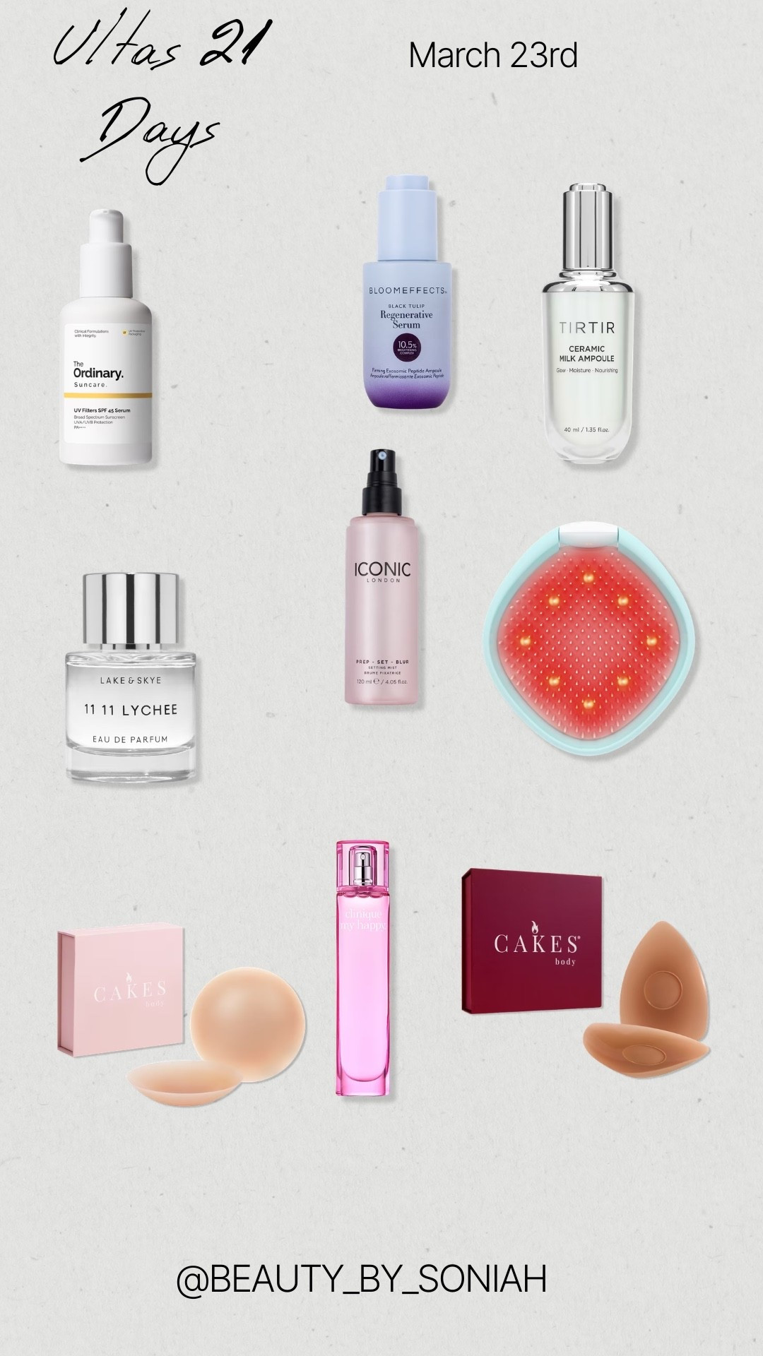 Ultas 21 days of beauty 
3/23

#LTKBeauty #LTKOver40 #LTKSaleAlert