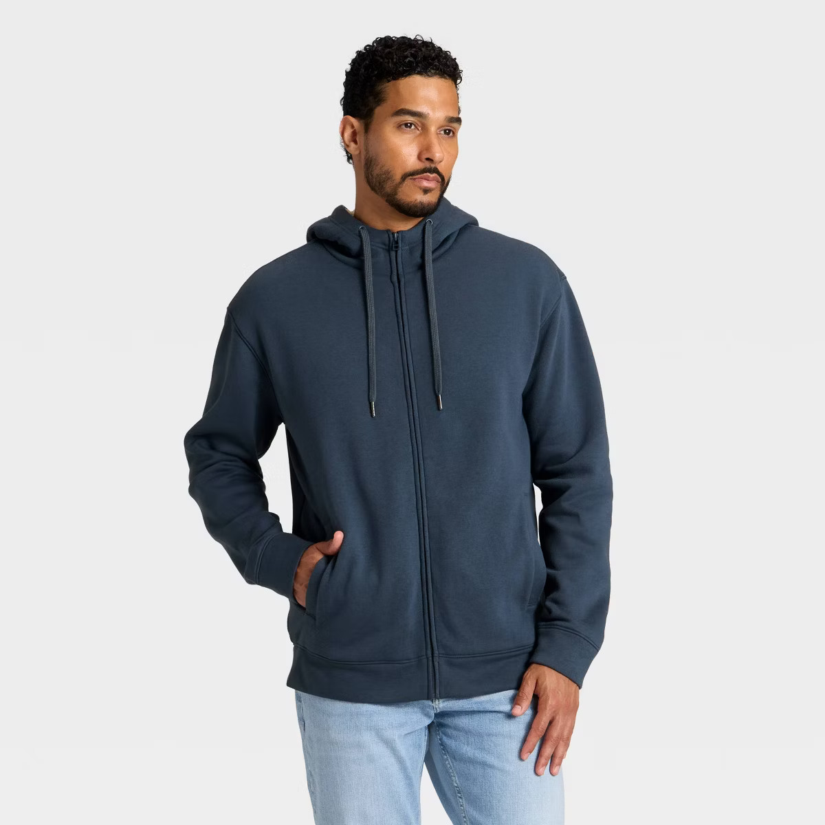 Men's High Pile Lined Fleece Hooded Full-Zip Sweatshirt - Goodfellow & Co™ | Target