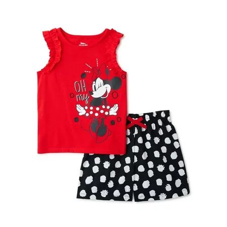 Minnie Mouse Baby & Toddler Girl Tank Top and Shorts 2-Piece Set 12M-5T | Walmart (US)