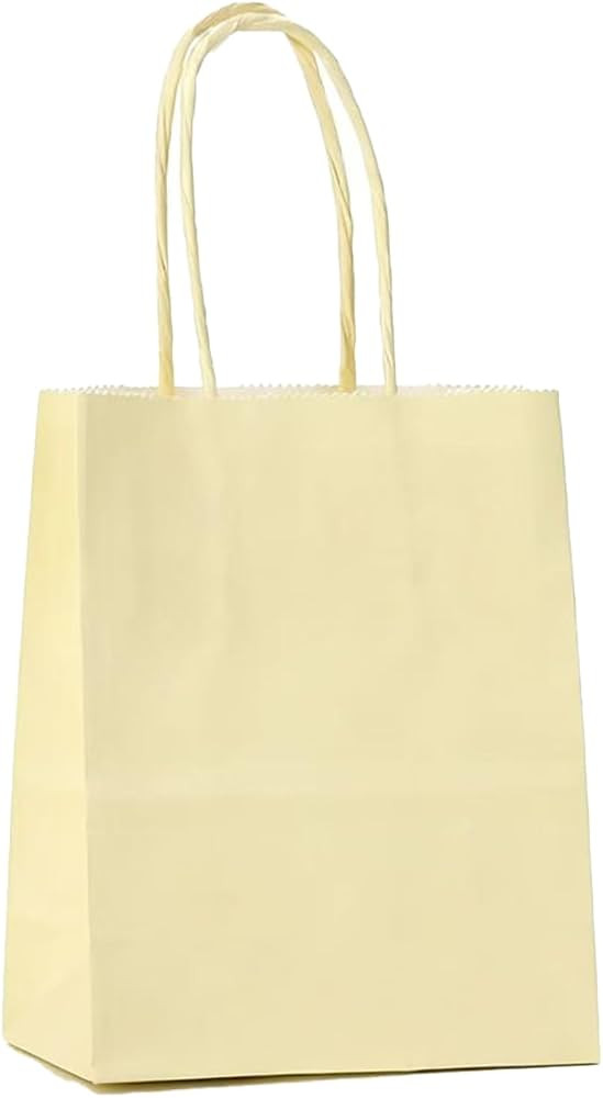 IN-JOOYAA 30 Pcs Macaron Yellow Gift Bags Small Kraft Paper Gift Bags with Handles (6.3 x 3.1 x 8... | Amazon (US)