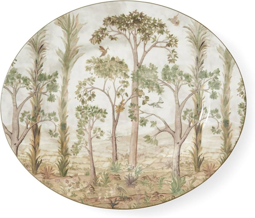 Spode Kit Kemp 14" Tall Trees Oval Serving Platter | Enchanted Forest Design | Porcelain | Dishwa... | Amazon (US)