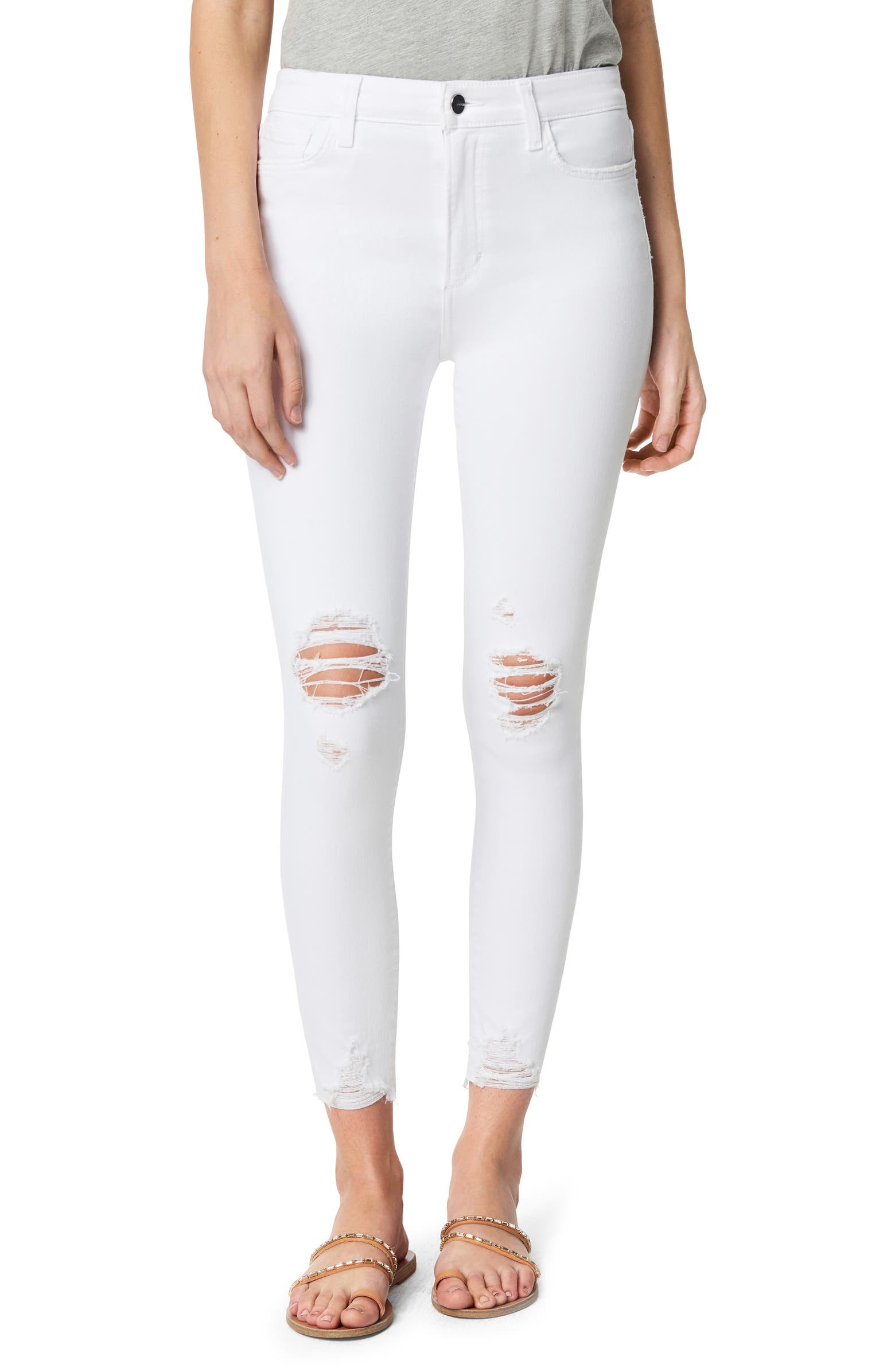 Joe's The Charlie Ripped High Waist Ankle Skinny Jeans (Opalescent) | Nordstrom | Nordstrom