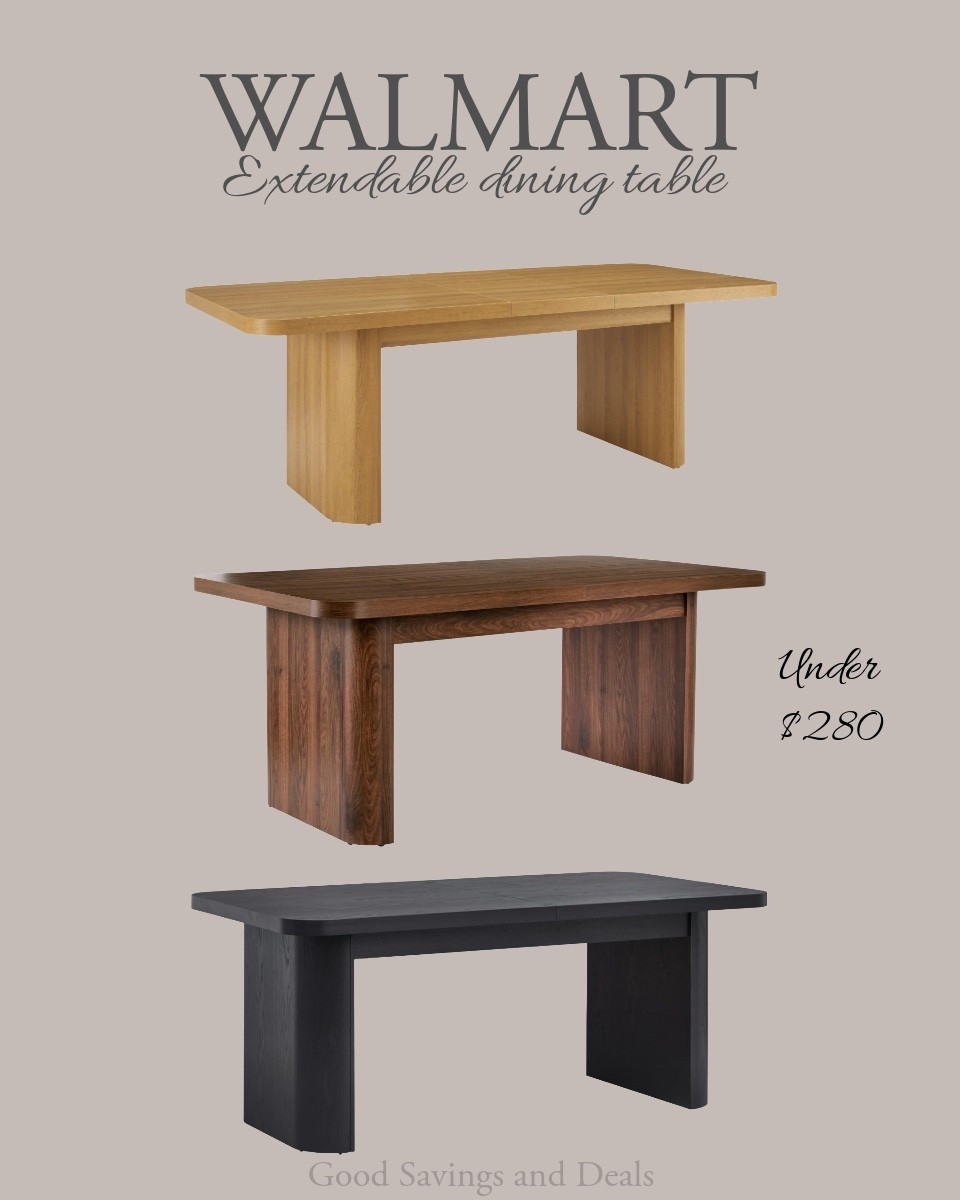 This extendable dining table is back in stock and is only $278. It comes in three different finishes and would be the perfect addition to the dining room.

#LTKHome