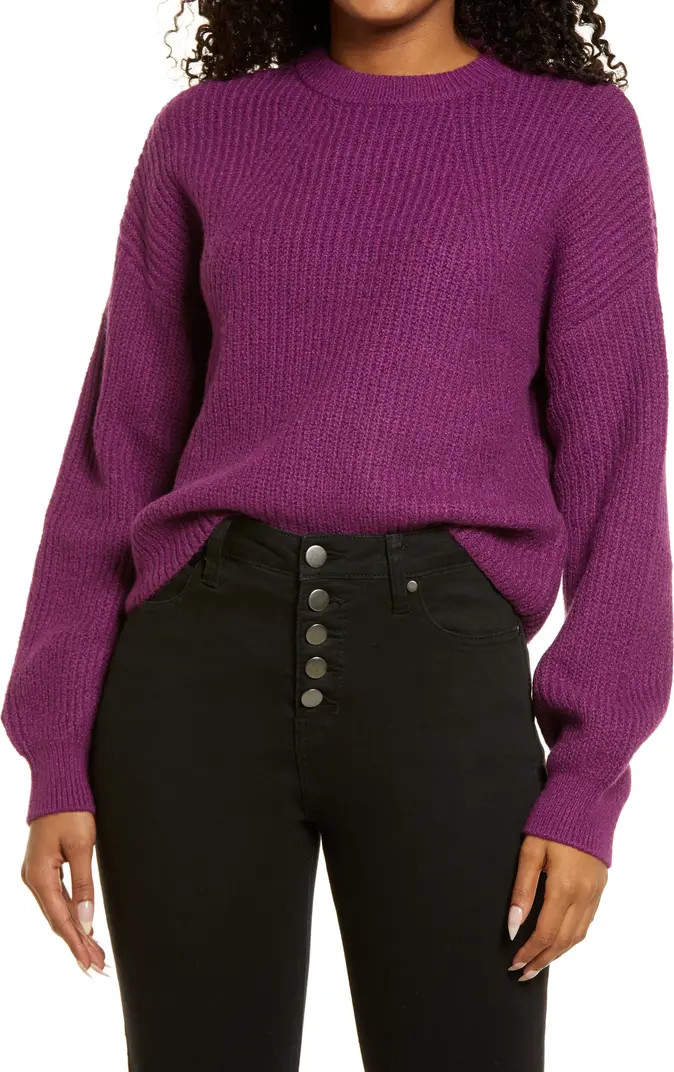 Rib Crop Crewneck Sweater | Nordstrom