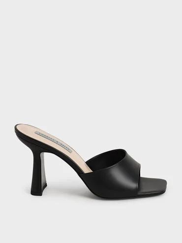 Square Toe Heeled Mules
 - Black | Charles & Keith US